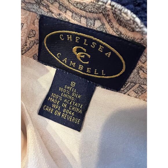 Vintage Y2K Chelsea Campbell Silk Wrap Skirt Pale Pink Paisley Print - Picture 3 of 5